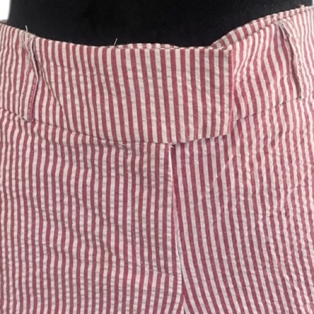 Striped Red and White Women's Shorts - Picture 7 of 8